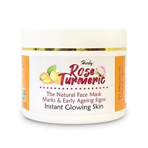Herby Rose Turmeric Face Pack - For Instant Glow, Wrinkle & Ageing - 100g